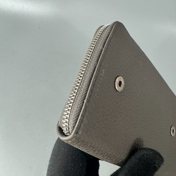 All Saint Fetch Green Leather Zip-Around Long Wallet - Picture 13 of 14